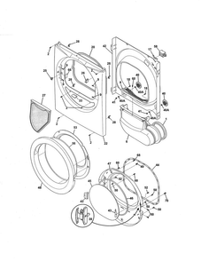 Front Panel/lint Filter Diagram and Parts List for 41798022000  Kenmore Dryer