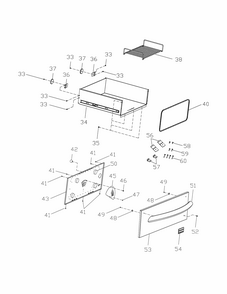 Drawer Diagram and Parts List for FGWD3065PF  Frigidaire Warming Drawer
