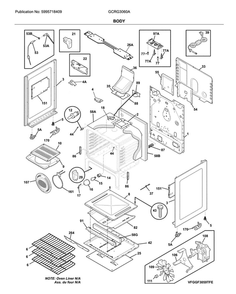 Body Diagram and Parts List for GCRG3060AFA  Frigidaire Range