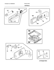Controls Diagram and Parts List for FPSC2277RF2  Frigidaire Refrigerator