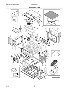Microwave Oven Diagram and Parts List for ECWM3012ASA  Frigidaire Microwave Oven Combo