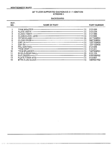 30` Floor Backguard Page 2 Diagram and Parts List for 3448A  Frigidaire Range