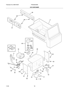 Ice Container Diagram and Parts List for FRSS2623ABA  Frigidaire Refrigerator