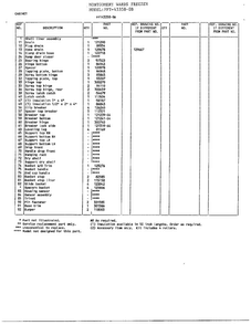 Cabinet Page 2 Diagram and Parts List for 43358-OB  Frigidaire Freezer