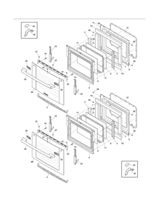 Doors Diagram and Parts List for EW30EW65GS9  Electrolux Wall Oven
