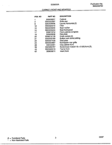 Cabinet Front And Wrapper Page 2 Diagram and Parts List for 5339000  Frigidaire Air Conditioner