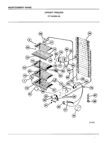 Upright Freezer Page 5 Diagram and Parts List for 43359A  Frigidaire Freezer