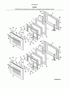 Doors Diagram and Parts List for 79049533316  Kenmore Wall Oven