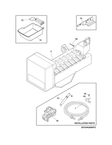Ice Maker Diagram and Parts List for FGHN2866PE3A  Frigidaire Refrigerator