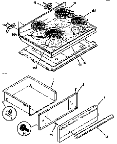 Top/drawer Diagram and Parts List for FEF367CA  Frigidaire Range