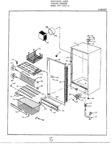 Cabinet Diagram and Parts List for 44057  Frigidaire Freezer