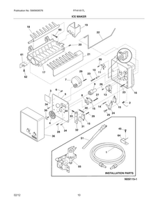 Ice Maker Diagram and Parts List for FFHI1817LB6  Frigidaire Refrigerator