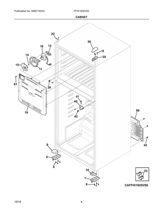 Part Location Diagram of 5304522221 Frigidaire COVER