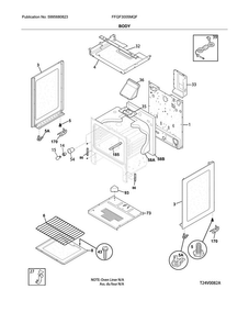 Body Diagram and Parts List for FFGF3005MQF  Frigidaire Range