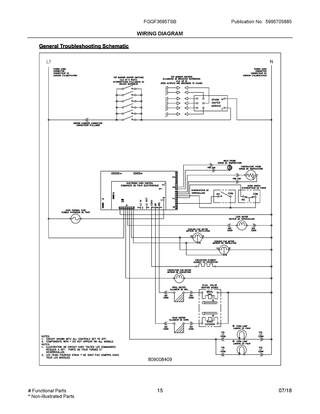 Wiring Diagram Diagram and Parts List for FGGF3685TSB  Frigidaire Range