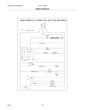 10 - WIRING SCHEMATIC Diagram and Parts List for FFTR1715LWG  Frigidaire Refrigerator