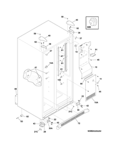Cabinet Diagram and Parts List for FFHS2611PFCA  Frigidaire Refrigerator