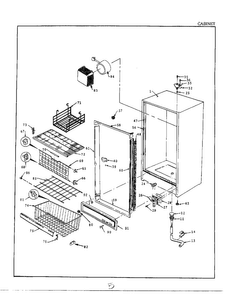 Cabinet Diagram and Parts List for 49947A  Frigidaire Freezer