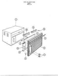 Room Air Conditioner Diagram and Parts List for 5117A  Frigidaire Air Conditioner