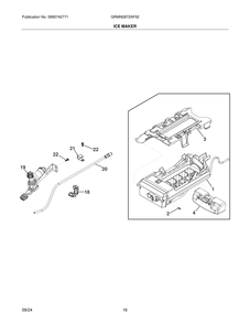 Ice Maker Diagram and Parts List for GRMN2872AF02  Frigidaire Refrigerator