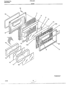 Door Diagram and Parts List for 4847-80B  Frigidaire Range