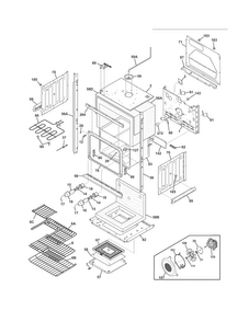 Lower Oven Diagram and Parts List for FGET3065KWB  Frigidaire Wall Oven