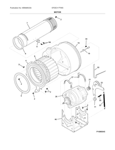 Motor Diagram and Parts List for EFDE317TIW0  Electrolux Dryer