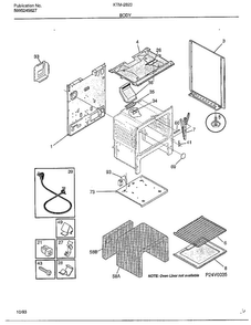 Body Diagram and Parts List for 2823  Frigidaire Range