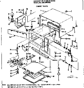 Cabinet Parts Diagram and Parts List for 5649987950  Kenmore Microwave