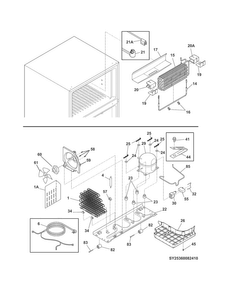 System Diagram and Parts List for FFTR2131QE0  Frigidaire Refrigerator