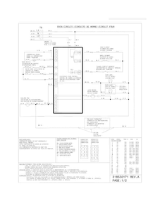 Wiring Diagram Diagram and Parts List for FFES3027LSD  Frigidaire Range