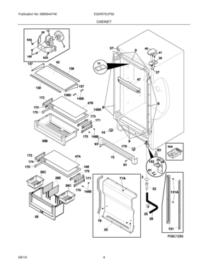 05 - CABINET Diagram and Parts List for E32AR75JPS2  Frigidaire Refrigerator