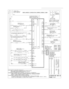 Wiring Diagram Diagram and Parts List for FPCS3085LFC  Frigidaire Range