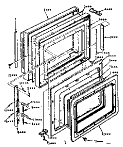 Door Parts Diagram and Parts List for 5648888621  Kenmore Microwave