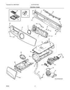Control Panel Diagram and Parts List for ELFW7437AW2  Frigidaire Washer