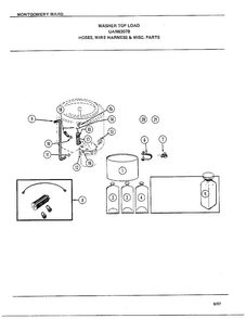 Hoses, Wire Harness And Misc Parts Diagram and Parts List for 6307B  Frigidaire Washer