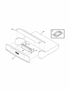 Control Panel Diagram and Parts List for 79047763402  Kenmore Wall Oven