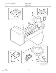Ice Maker Diagram and Parts List for RVRF3361SS6  Frigidaire Refrigerator
