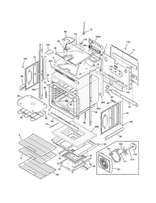 Lower Oven Diagram and Parts List for FGET3065PWB  Frigidaire Wall Oven