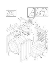 Cabinet/drum Diagram and Parts List for FASE7021NW2  Frigidaire Dryer