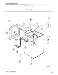 Top Load Washer Diagram and Parts List for 6008A  Frigidaire Washer