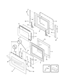 Door Diagram and Parts List for PLCS389ECI  Frigidaire Range