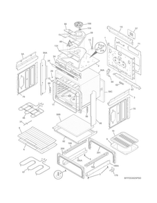 Body Diagram and Parts List for LFES3025PFG  Frigidaire Range