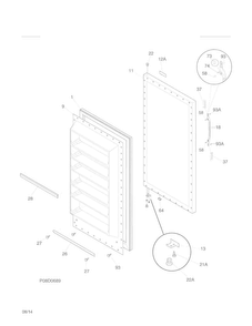 Door Diagram and Parts List for 25360722014  Kenmore Refrigerator