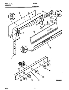 Backguard Diagram and Parts List for 30-2272-00 07 Tappan Range
