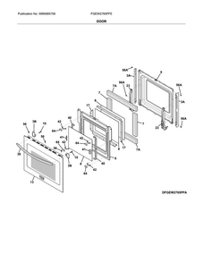 Door Diagram and Parts List for FGEW2765PFE  Frigidaire Wall Oven