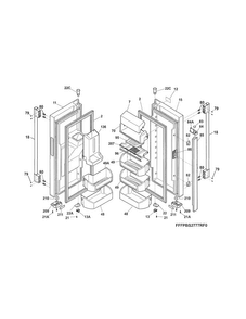 Fresh Food Door Diagram and Parts List for FPBS2777RF6  Frigidaire Refrigerator