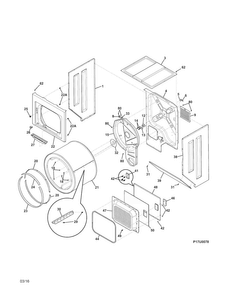 Upper Cabinet/drum Heater Diagram and Parts List for 41771712510  Kenmore Washer Dryer Combo
