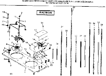 Electrical Diagram and Parts List for 867736764  Frigidaire Furnace