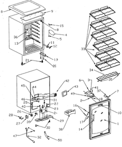 Refigerator Diagram and Parts List for 56413485100  Kenmore Refrigerator
